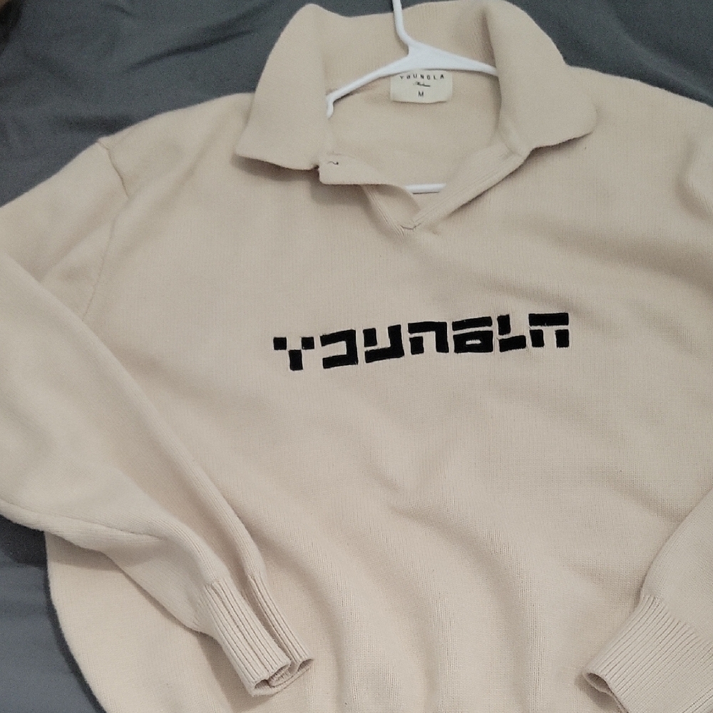 Ivory Sweater with Black Text